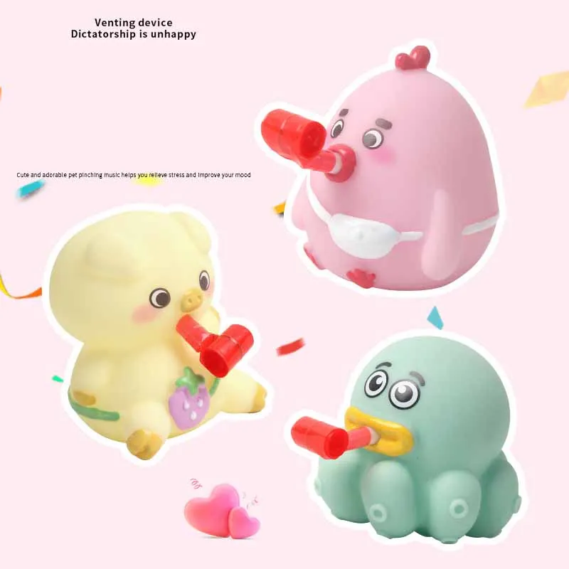 2Pcs New Kids Squeeze Out Tongue Soft Plastic Animal Series Toys Creative Sound Kids Decompression Toys Pinch Music Fidget Toy