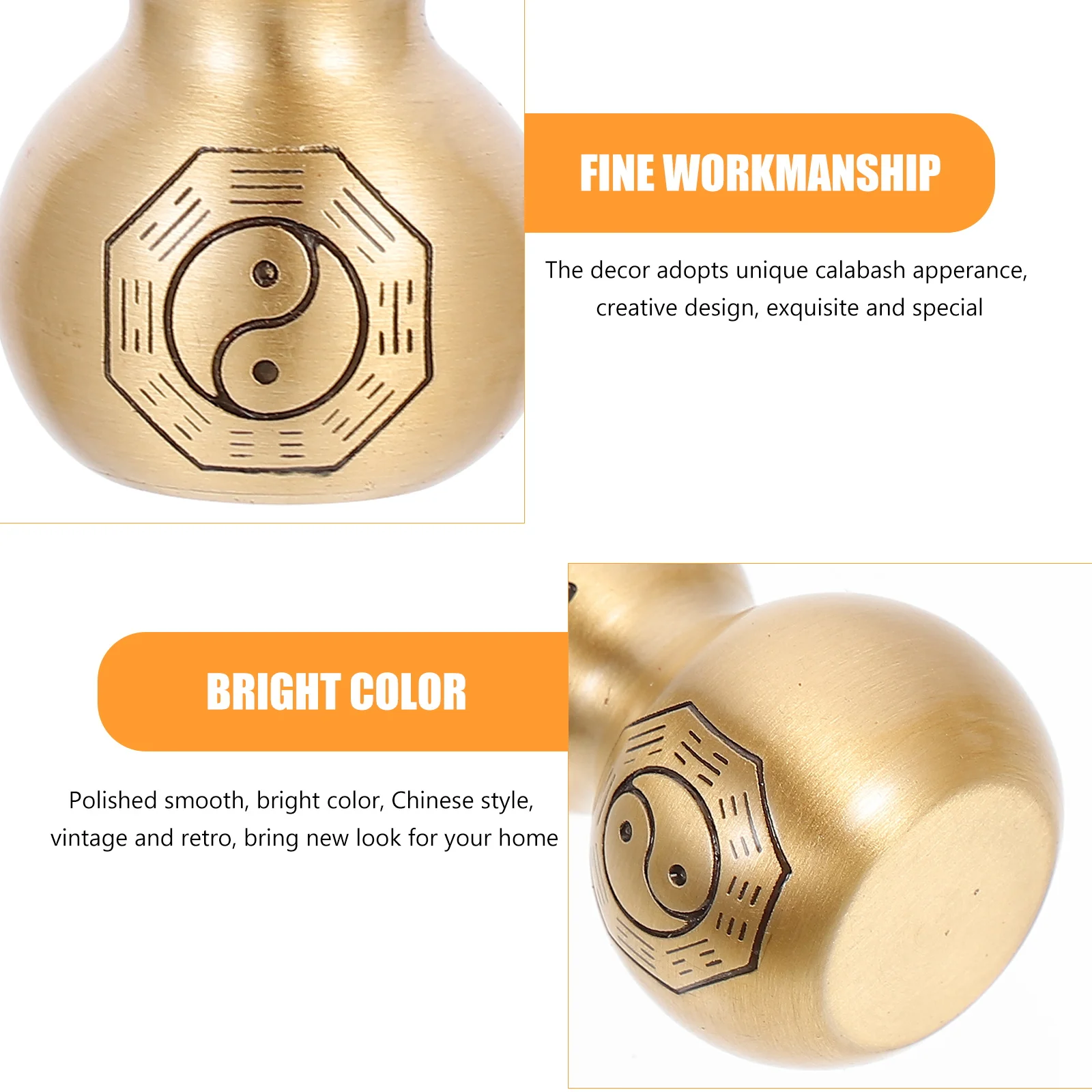 

Copper Gourd 6 7cm Decorative Chinese Style Auspicious Home Home Adornment Office nament