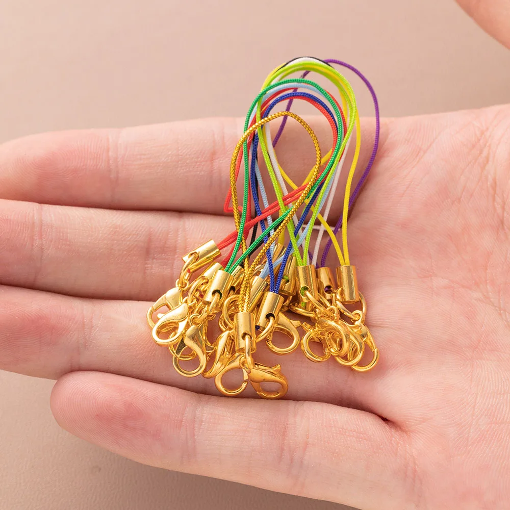 50Pcs Colorful Lobster Clasp Rope Lanyard Strap Cord Charm Keychain For DIY Jewelry Making Phone Rope Toys Pendant Cord Supplies