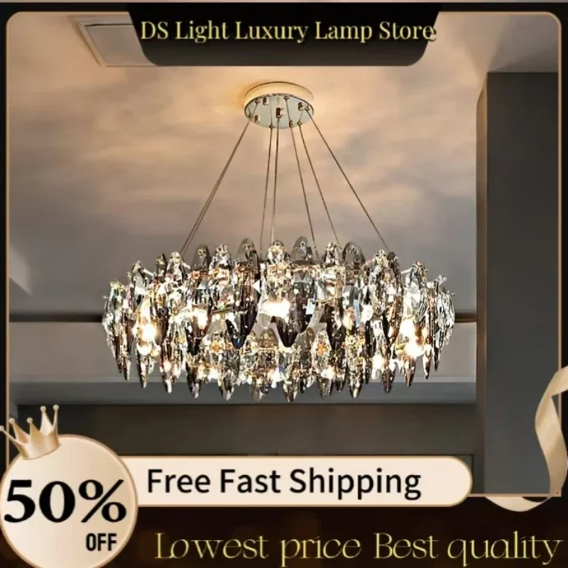 

Nordic Luxury Crystal Chandeliers Indoor Chandelier Lighting Lustre E14 LED Pendant Lamp for Living Room Art Decor Hanging Lamp