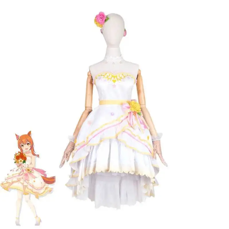 Game Pretty Derby Cosplay Costume Mayano Top Gun Cute Wedding Dress Women Party Outfits Halloween Carnival Uniforms Custom Made