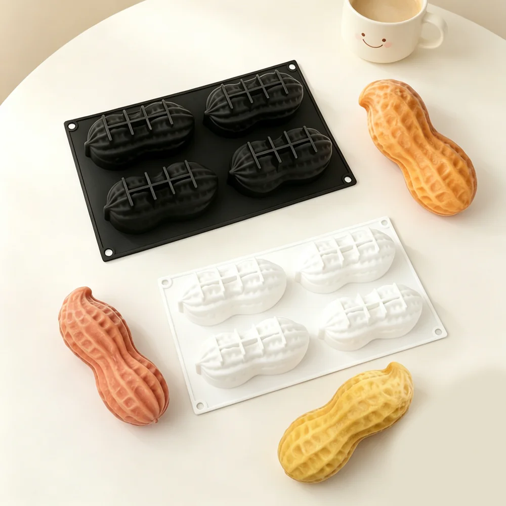 Soap Making Recipes - 4-Cell Peanut Design Food Grade Silicone