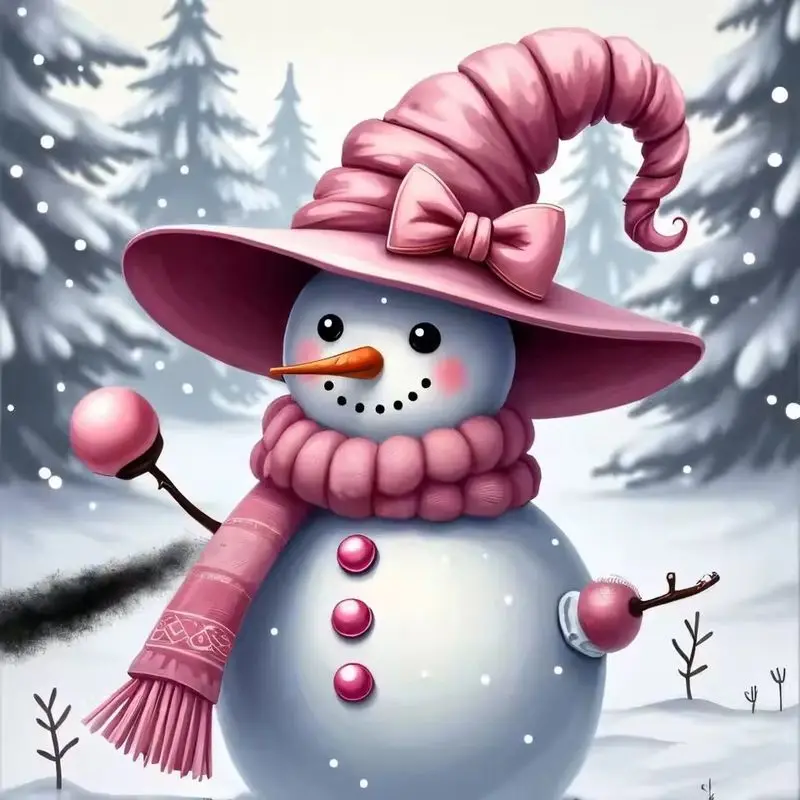 

CHENISTORY Diamond Painting Snowman 5D DIY Diamond Embroidery Sale Cross Stitch Full Square Mosaic Home Decoration