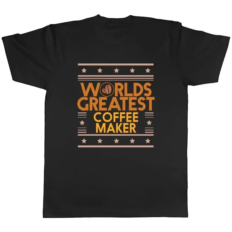 Worlds Greatest Coffee Maker Mens T-Shirt Flat White Latte Espresso Lover Tee