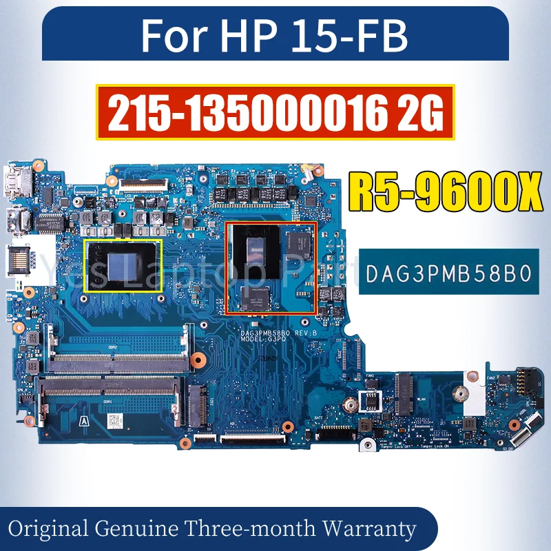 DAG3PMB58B0 For HP 15-FB Laptop Mainboard R5-9600X 215-135000016 Notebook Motherboard