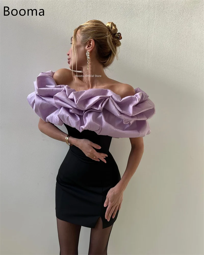 Booma بسيط قبالة الكتف فساتين سهرة صغيرة حورية البحر رداء حفلات رسمية للنساء أنيقة مطوي فستان حفلات تخصيص 2025