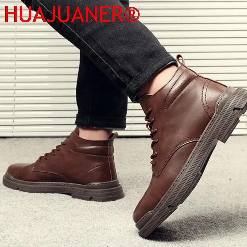 100% Genuine Leather Shoes Men Autumn Winter Boots Warm Plush -30 Degree Cold Winter Mens Ankle Boots Cow Leather Botas image 6