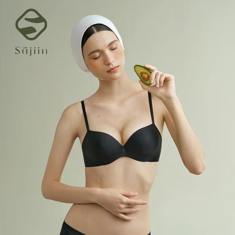 

SUJIIN Women Small Chest Wireless Bra Sexy Seamless Push Up Bras Female Summer Satin Anti-sagging Supportive Bralettles MX202