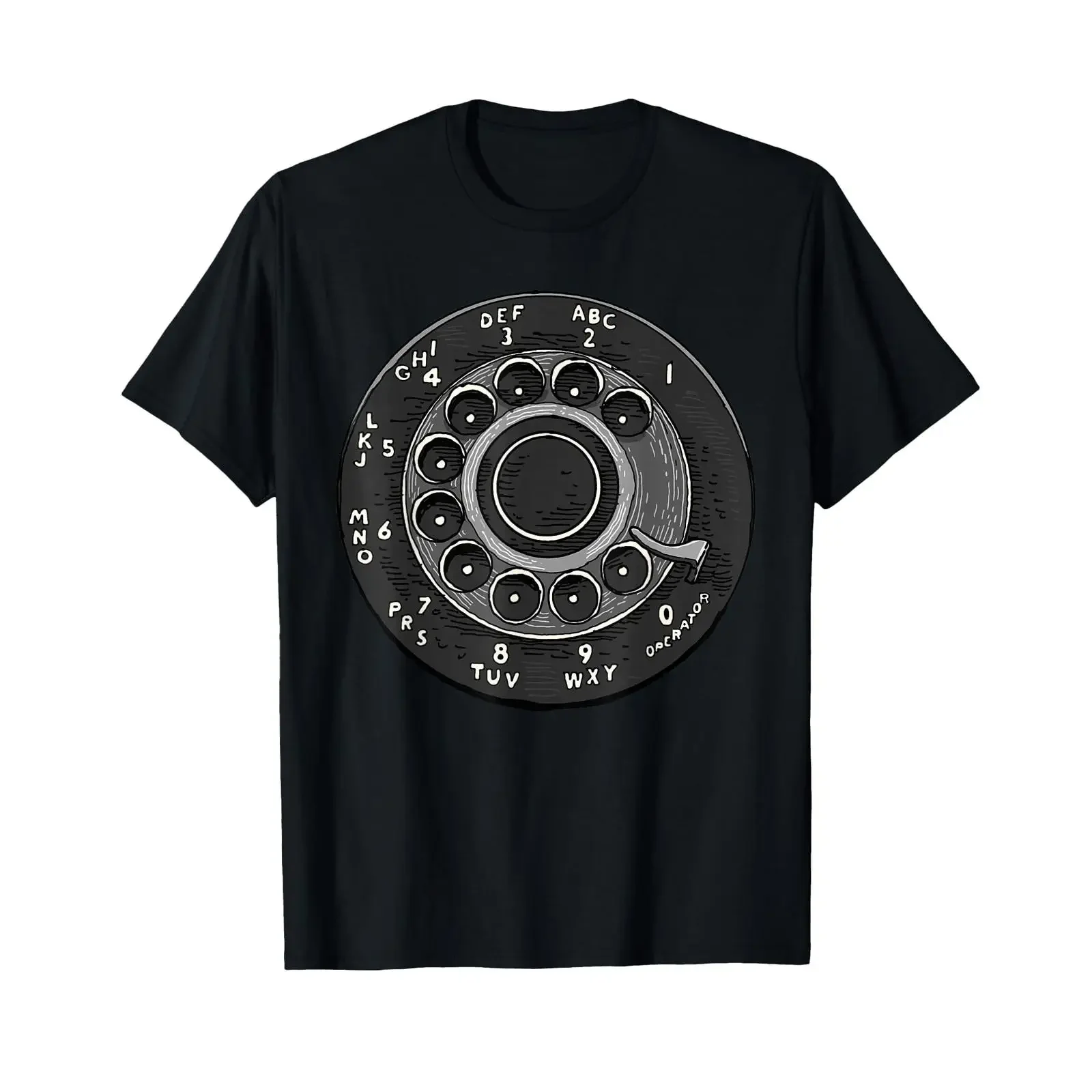Rotary Phone T Shirt Retro Number Dial Classic vintage Washed fashion Comfortable Slightly Unisex homme Stretched Soft