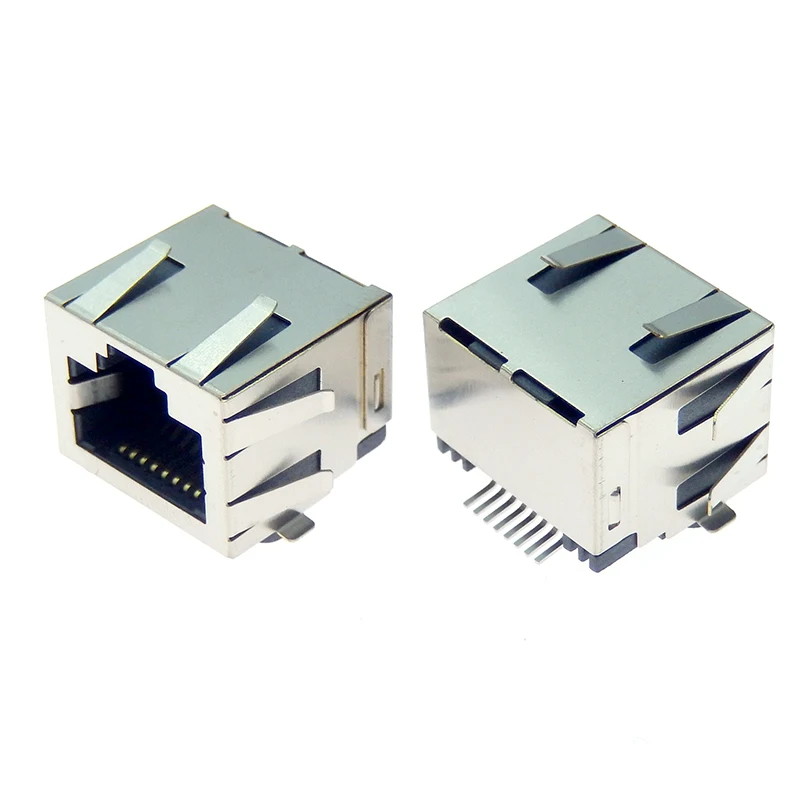 5PCS All copper Rj45 socket without light strip shield with shrapnel 8P8C network interface Ethernet PCB female seat patch