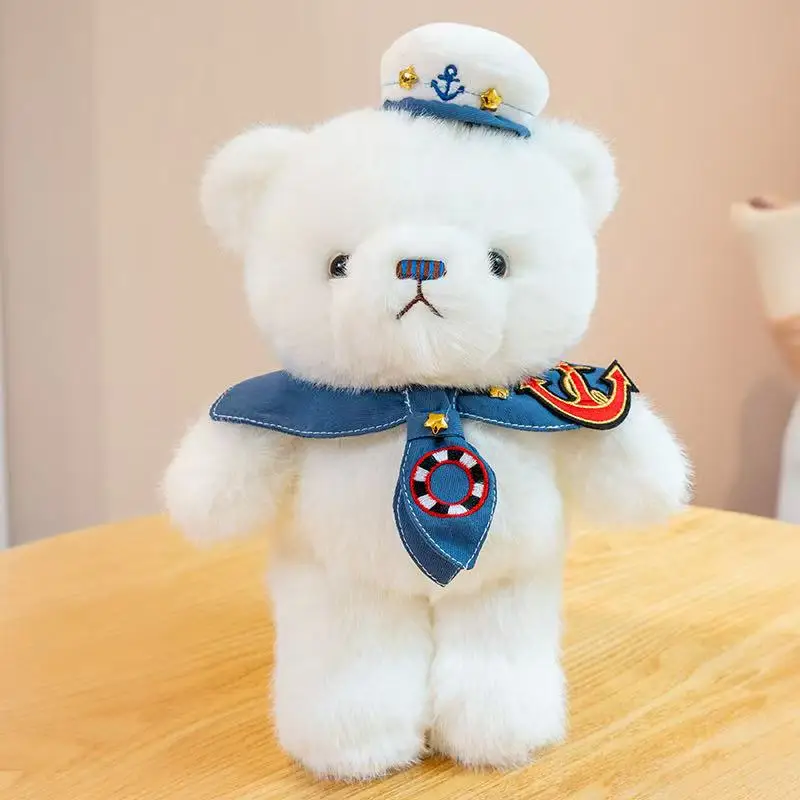 

Hot Latest Navy Little Bear Doll Simulation Stuffed Plush Toy Cartoon Anime Cute Pillow Gift For Children's Birthday Fun Doll