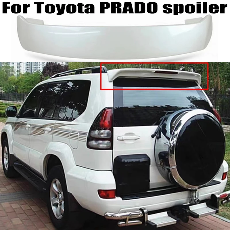 For Toyota Land Cruiser Prado FJ120 4000 2700 Spoiler 2003 2004 2005 2006 2007 2008 2009 ABS Plastic Rear Roof Wings Spoiler