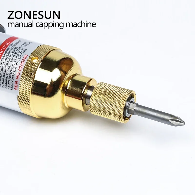 ZONESUN-máquina de tapado de botellas neumática, herramienta manual para atornillar y tapar botellas