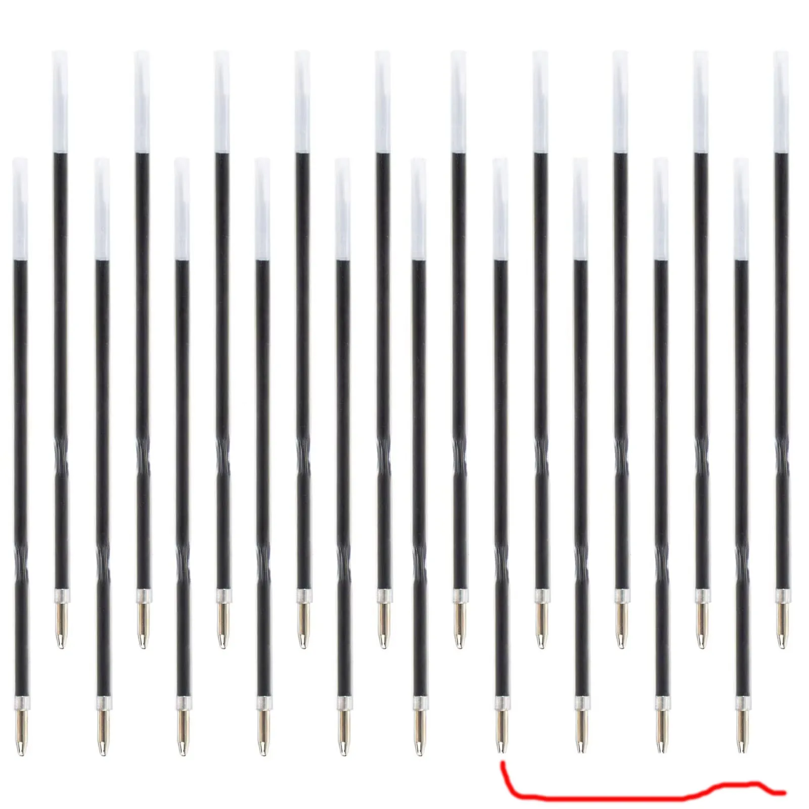 100 Stück 98 mm schwarze/blaue/rote Nachfüllungen für 2-in-1-Kugelschreiber, 3,85 Zoll/9,8 cm, Nachfüllungen für Touchscreen-Stylus-Stifte – Detail 7