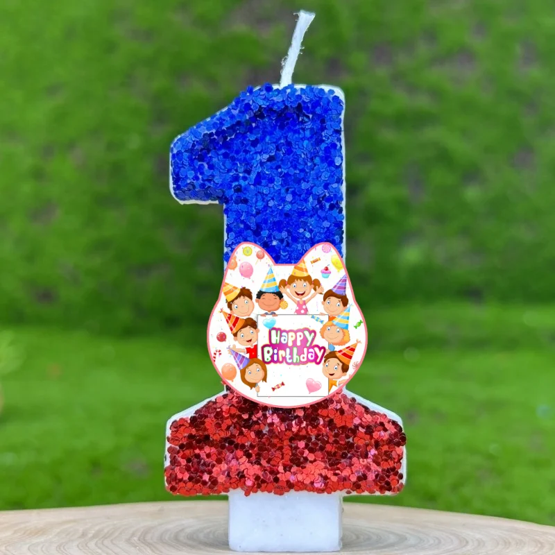 Lion animals Happy Birthday Cake Topper Decorated Digital Candle Children's Delicate 0-9 Number Candle Party Decor Gift Boy Girl