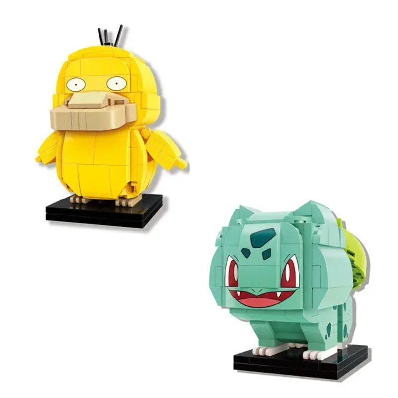 Blocos de construção Pokémon genuínos para meninos e meninas, modelo Pikachu, ornamentos Eevee, brinquedos montados anime genuínos, presente de aniversário