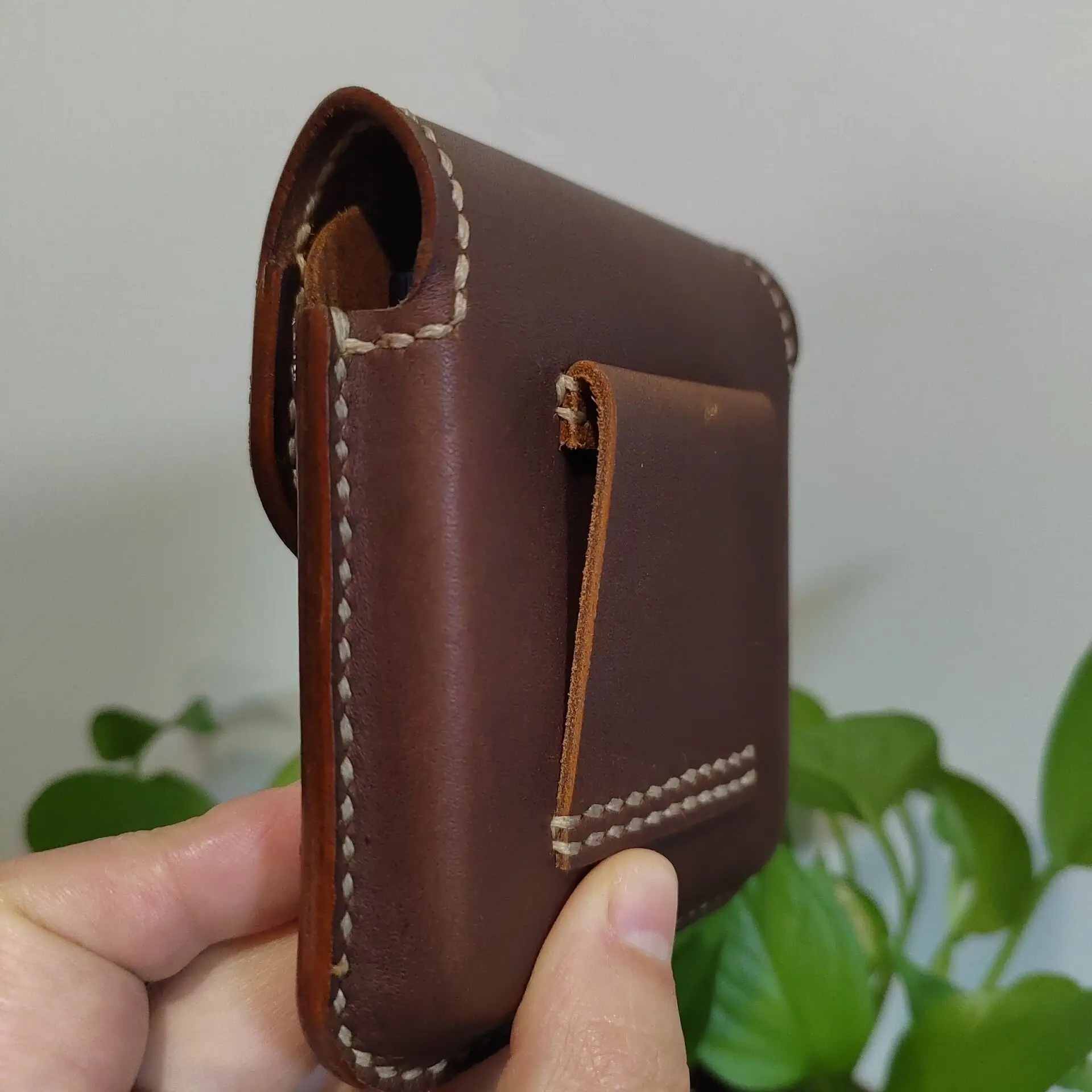 Imagem -03 - Estojo de Cinto de Couro Genuíno Masculino Bolsa de Cintura para Huawei Nova Flip Bolso P50 Bolso s Coldre Malote