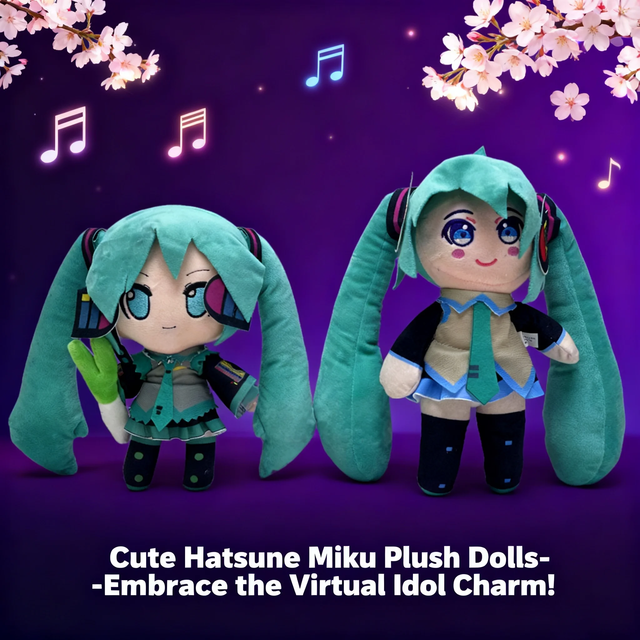 

Anime Birthday Gift Snow Sakura Hatsune Miku Plush Doll Bow Ribbon Toy Figure Chinese Version Same Style Stock Ready Ship