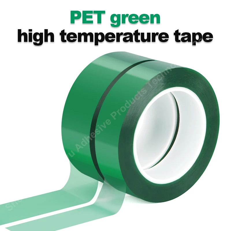 

33M/Roll Width 5-100mm Green PET Film Tape High Temperature Heat Resistant PCB Solder SMT Plating Shield Insulation Protection