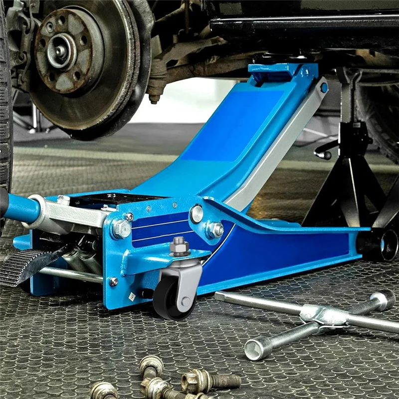 Martinetti da pavimento da corsa in ghisa con 2 pezzi per martinetto da pavimento da 4 tonnellate, ruote girevoli, stelo da 16 mm, parti di ricambio per martinetto da pavimento