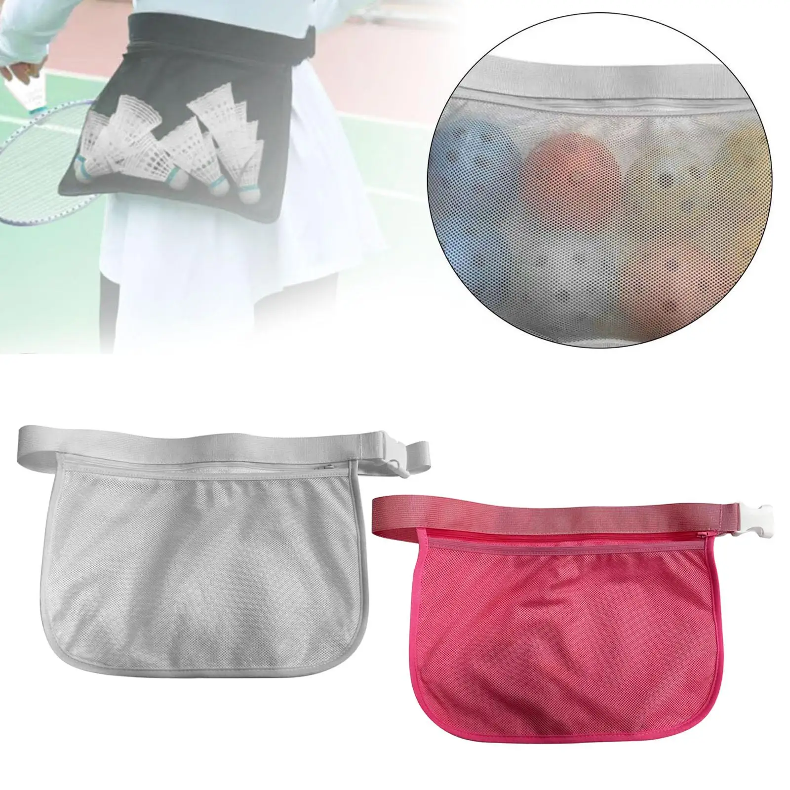 

Tennis Ball Holder Waist Pouch Bag Carrier for Fitness Workout Badminton