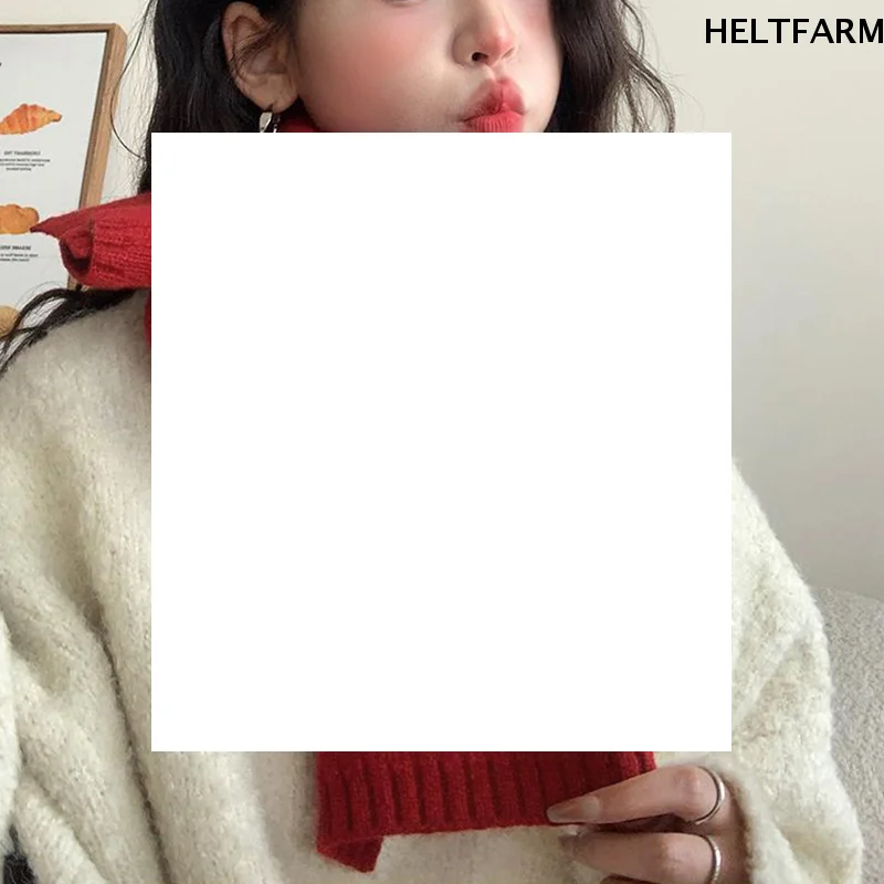 2025 الخريف والشتاء النسخة الكورية الجديدة Ing نمط بلون وشاح طالب الدافئة محبوك تنوعا زوجين وشاح #1