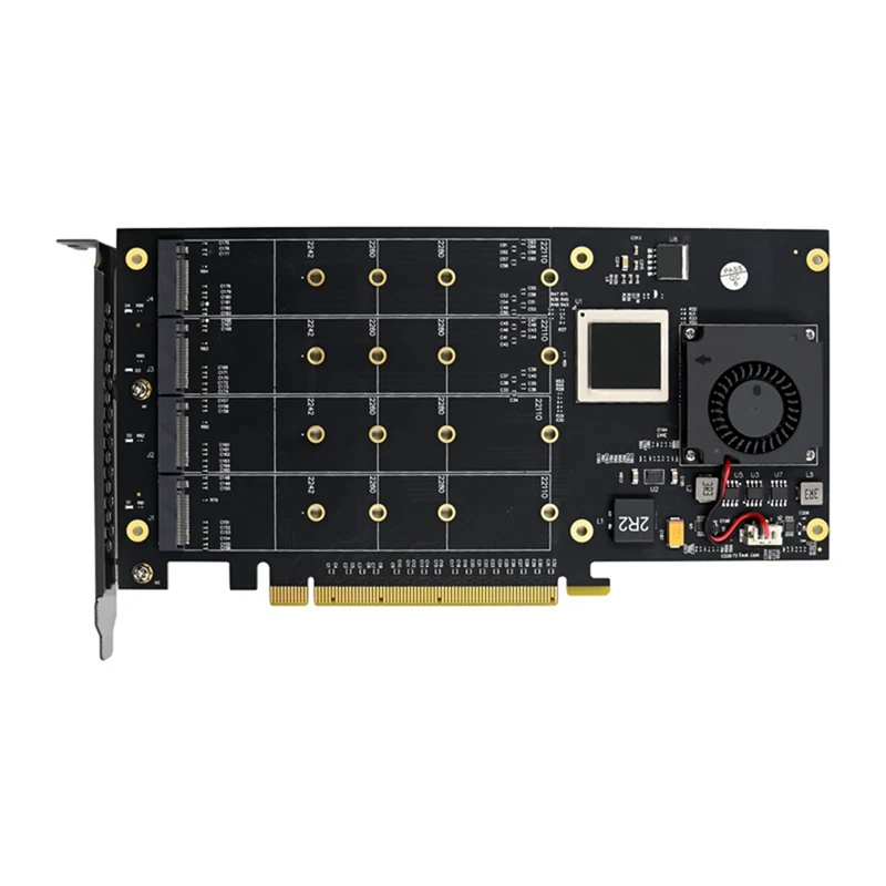 Server Expansion Card ST5110 Pcie X16 PEX8748 Quad Channel Nvme Server Grade Storage Expansion Card