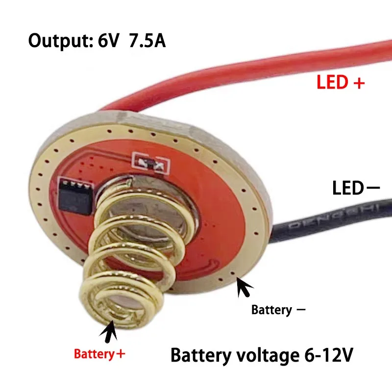 XHP70.3 Constant Current LED Driver Board Input 6-12V Output 7.5A Flashlight DIY Accessories 22mm