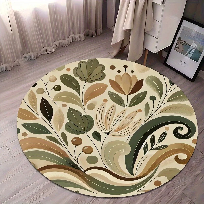 

1 piece of intricate leaf and swirl pattern rug, crystal velvet fabric, non-slip, suitable for bedroom living room decoration