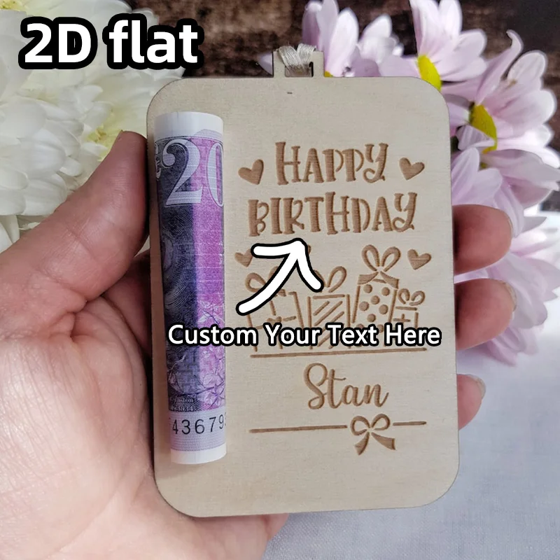 Customized wooden birthday gift box for storing cash - Personalized cash gift box, the top choice for birthday parties