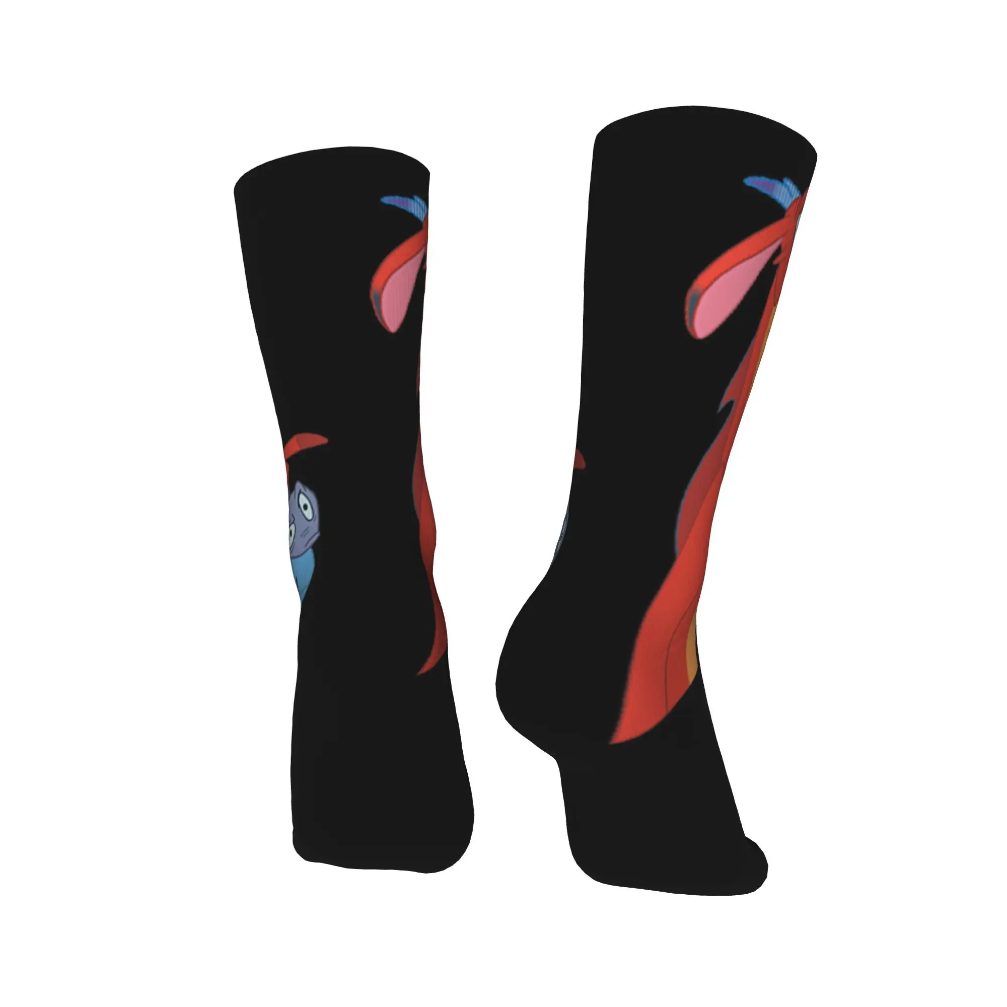 Adults Men Socks Mulan Mushu Cricket Pocket  Stockings Anti Skid Soft Breathable Socks Autumn Fashion Printed Skateboard Socks
