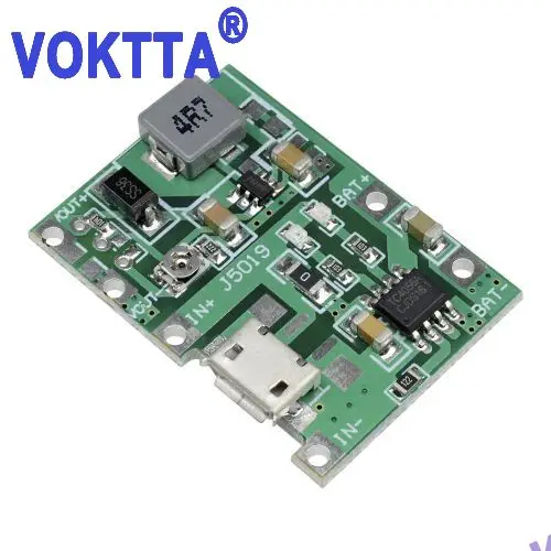 Lithium Battery Charging Discharge Module, Step Up, ajustável, 3.7V a 5V, 2A, 18650