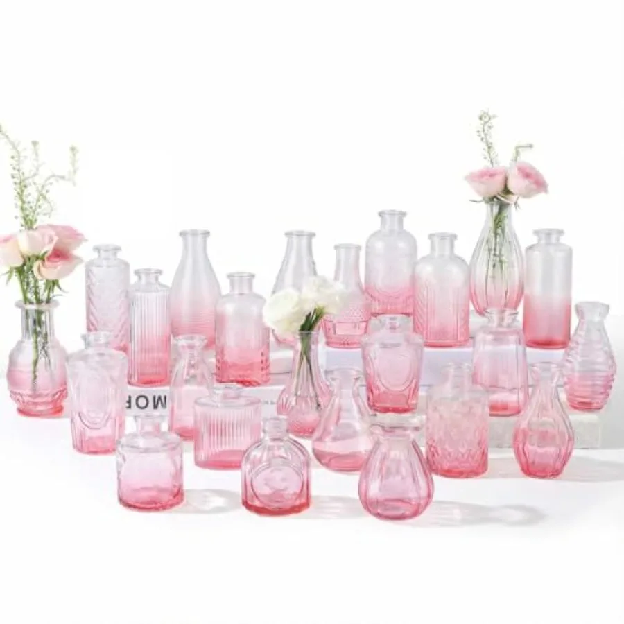 

Набор из 24 мини-ваз для цветов оптом: винтажные стеклянные вазы для букетов, центральных композиций, свадебного декора, вечеринок и украшения дома, на День матери