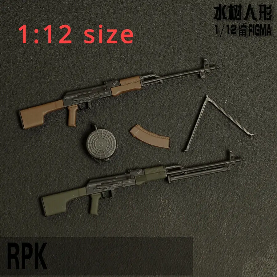 Model broni żołnierza RPK w skali 1/12 dla 6''Gynoid Figma