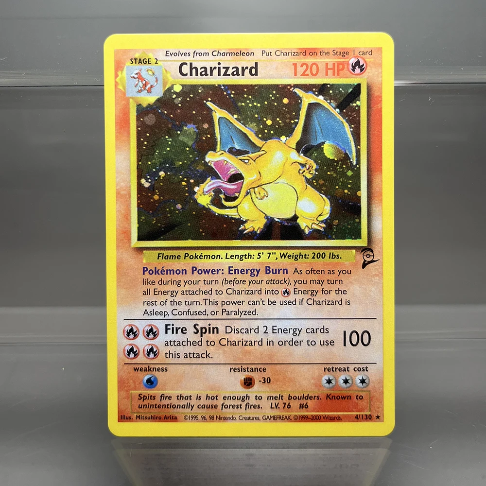 PTCG Fossil/Base set 2 Charizard Raichu Venusaur Pidgeot PKM PROXY Cards Foil Game Collection Cards Game Toys