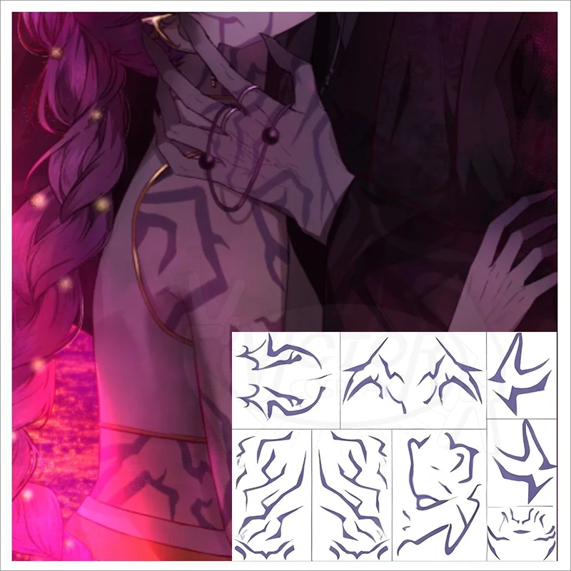 

KPOP Demon Hunters Cosplay Tattoo Sticker KPOP Huntrix Women Rumi Halloween Laser Tattoo Rumi Cosplay