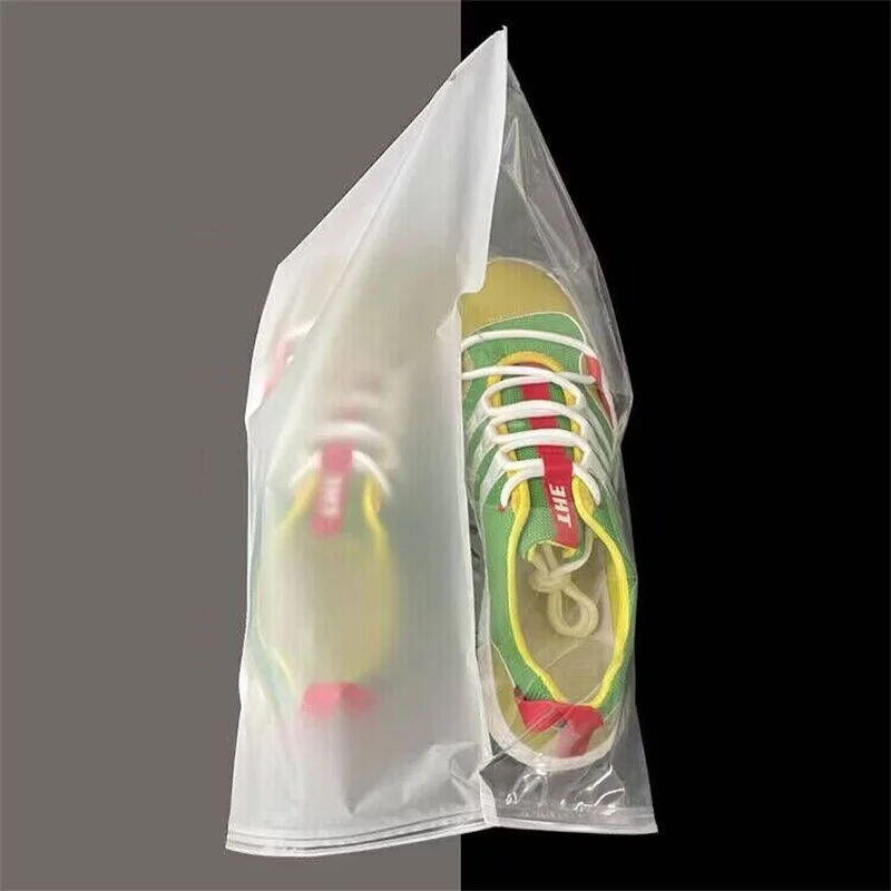 StoBag 50pcs Wholesale Frosted Transparent Clothes Zipper Package Bags Shirt Storage Plastic Clear Pouches Travel Organizer Logo