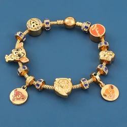 The Lion King Simba Pendant Fit Original Chams Bracelet Women Cute Cartoon Simba Beads For Making DIY Kid Gift