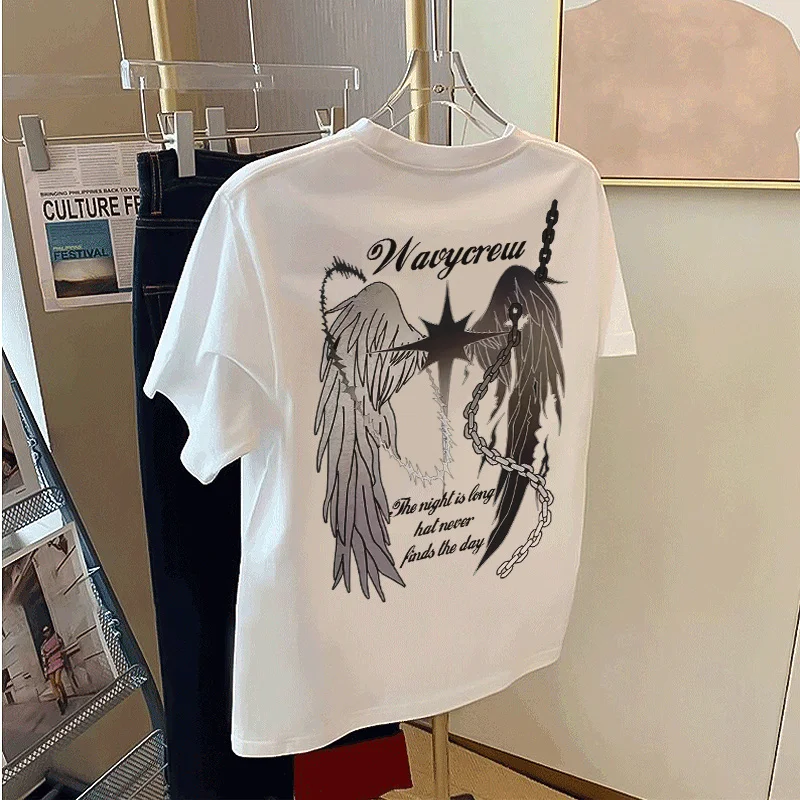 Top T-Shirt Kurzarm Damen bekleidung neue Sommer vorne Schulter Damen bekleidung Unterhemd innen
