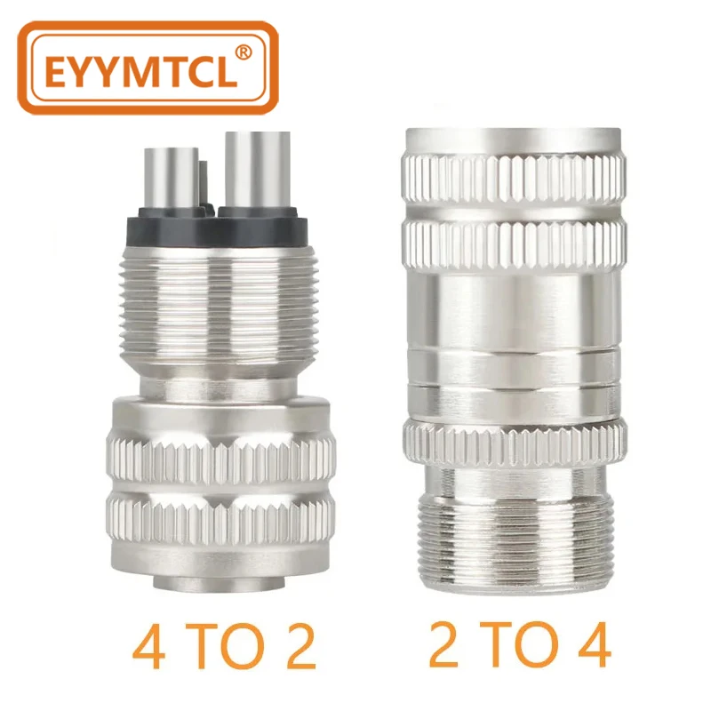 EYY Dental Turbine Handpiece Adapter 2 Hole 4 Hole Changer Connector For High Speed Handpiece Spare Parts Tool Tubing Hose