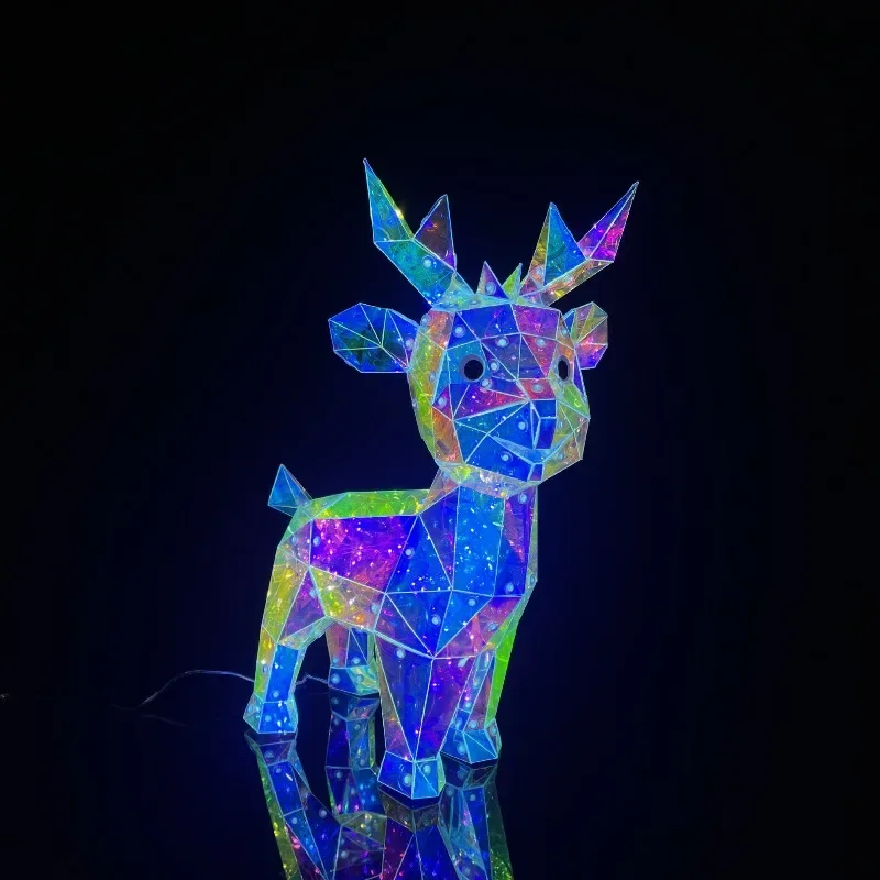 Christmas Glowing Elk Ornament Cartoon Holiday Party Decor Cool Gift for KidsGoods in stock
