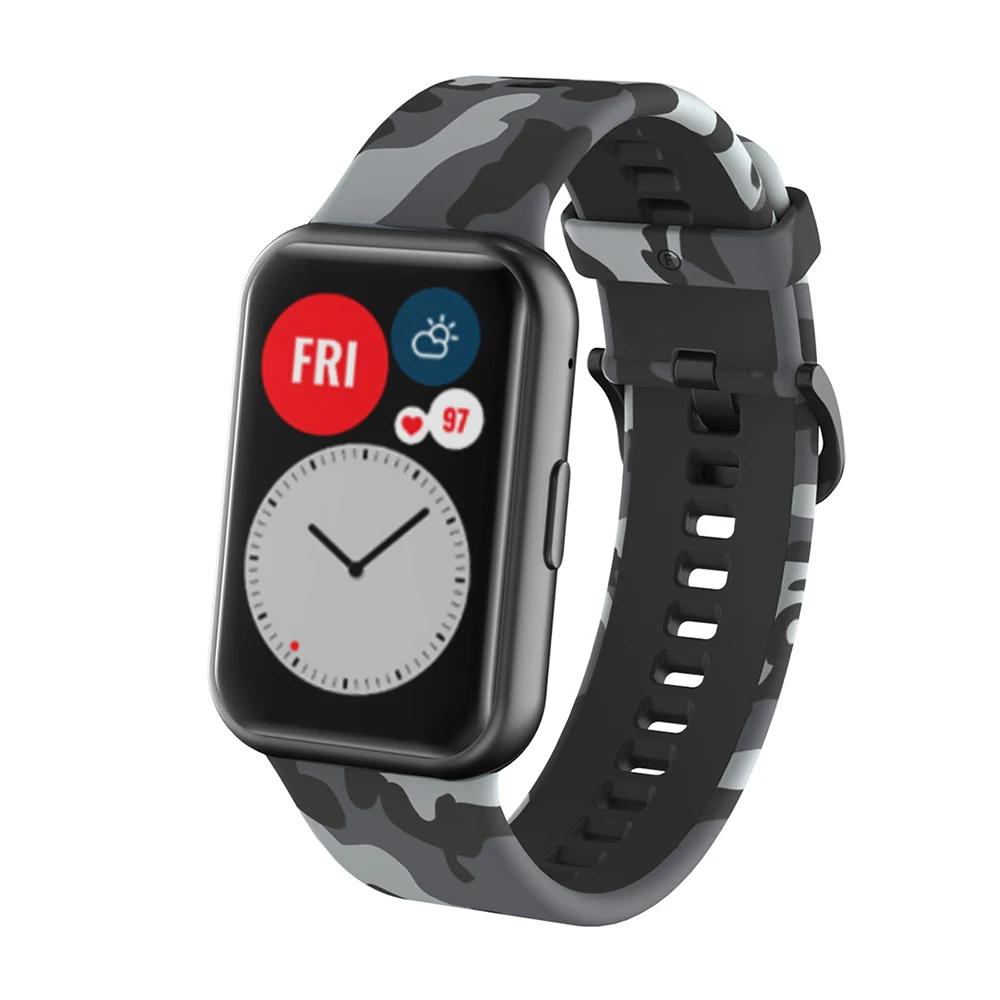 Printed Silicone Watchband Strap For Huawei Watch Fit Bracelet Smart Watch Band