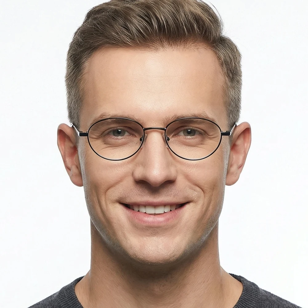 Vintage Oval Metal Reading Glasses Men Women Small Light Weight Presbyopic Glasses Male Fashion Daily Anti-blue Light Glasses