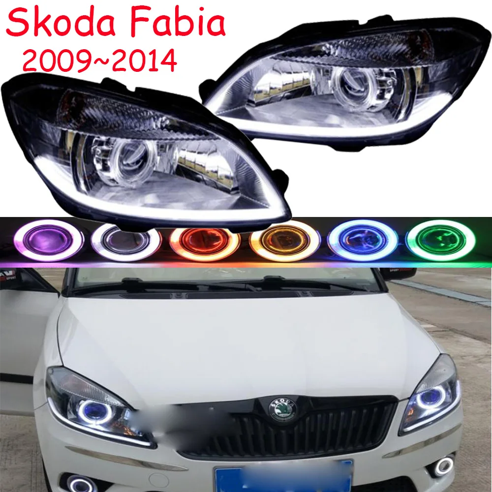 

Car Head light For Fabia Headlights 2009 2010 2011 2012 2013 2014year Fabia headlight DRL HI LO HID xenon