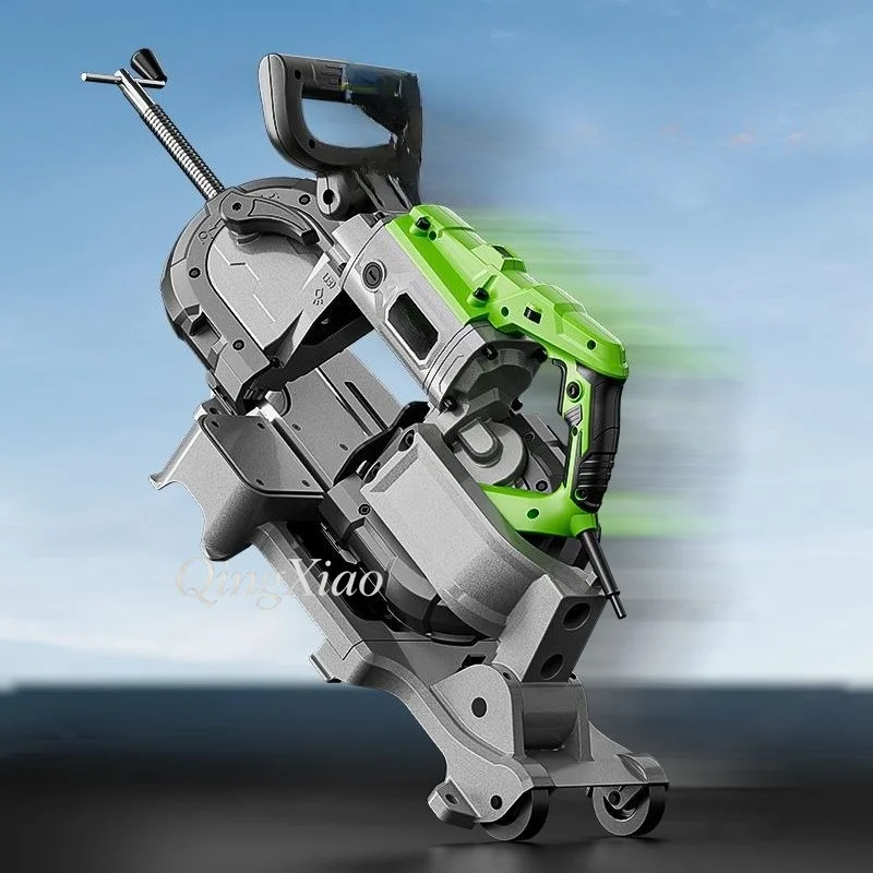 Portable Multifunctional Band Saw Machine With Rolling Wheels Fully Automatic Small Woodworking Cutting Equipment