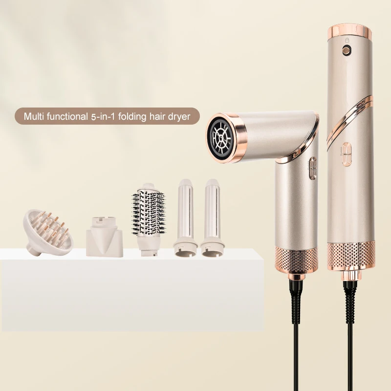 Smart Library Multifunctional Foldable 5-in-1 Hair Care Dryer Set Electric Hair Curler & Straightener Negative Ion Hot Air Hair