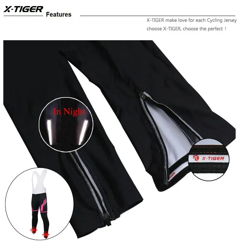 X-Tiger Women Cycling Bib Pants Gel Padded Shockproof MTB Mountian Bicycle Bib Pants Road Racing Bike Bib Pants Pro Bike Clothes