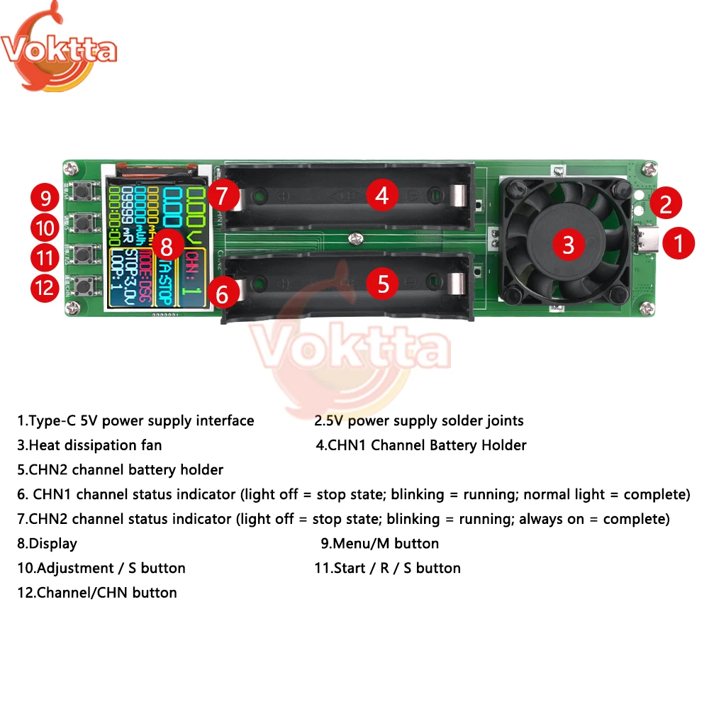 Imagem -05 - Lítio Bateria Capacidade Tester Mmwh Resistência Interna Tester Auto Carregamento e Descarregamento Módulo Detector de Energia 18650