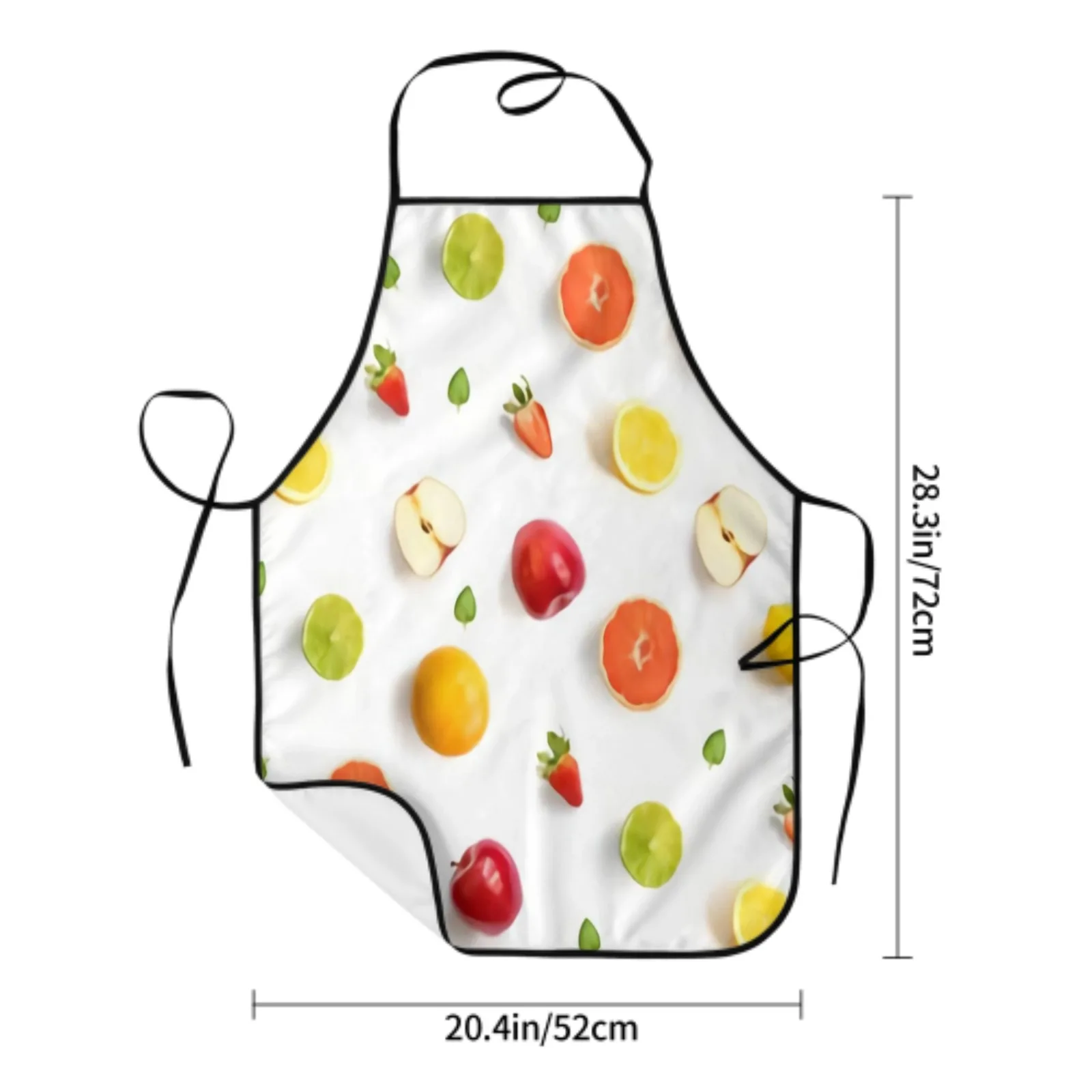 Orange Polyester locking hem Apron Home Cooking Baking Kitchen Strawberry Apron Fruit Colorful Lemon And Apple Lemon And Apple