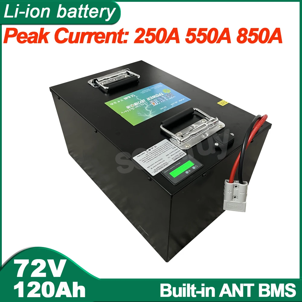 72V 120Ah Li-ion With 220A 340A Bluetooth BMS Lithium Polymer Battery For 24KW Golf Cart Quadricycle Electric Scooter Motorcycle